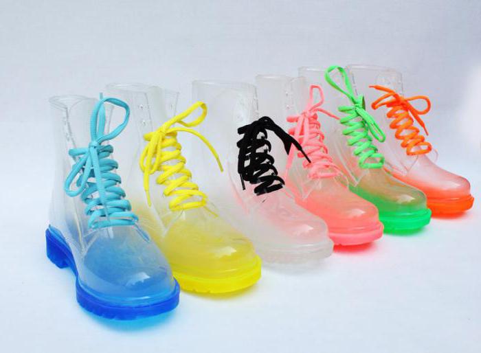 прозрачные резиновые ботинки 