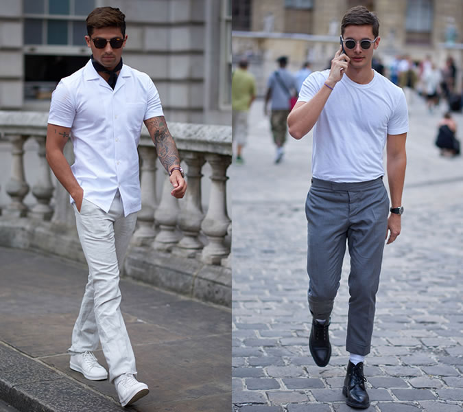 Мужчины в белых футболках: уличная мода 2018