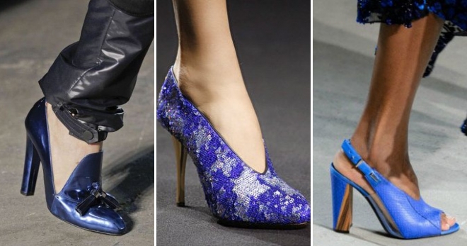 Синие туфли – составляем модный образ