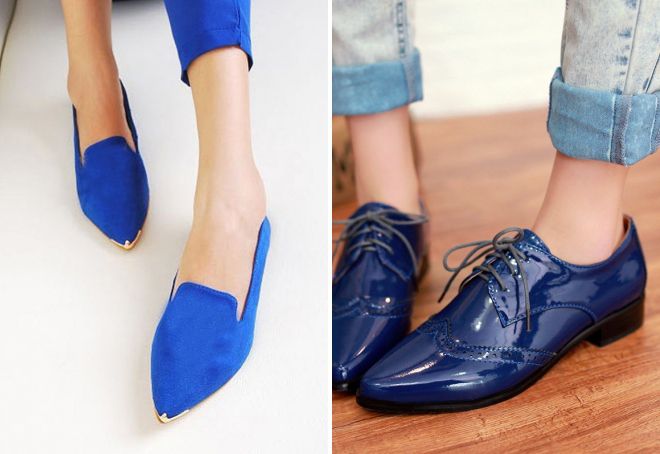 стильные синие туфли
