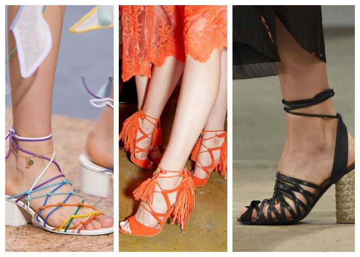 Модная обувь лето: босоножки со шнуровкой