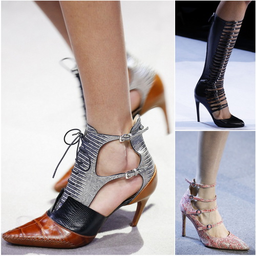 В сезоне осень-зима 2016-17 в моде женская обувь с несколькими ремешками: Christian Dior, Giambattista Valli, Altuzarra
